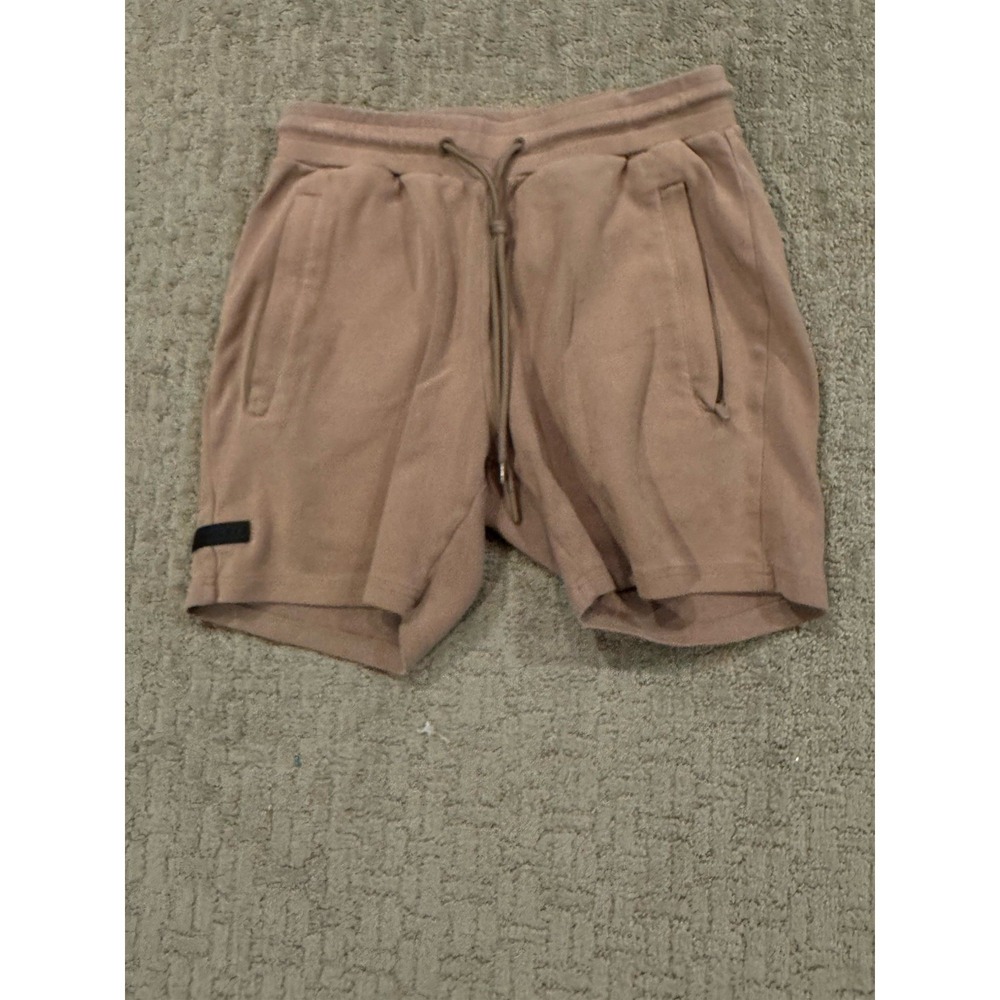 Alphalete Shorts Mens Size S Brown Sweat Shorts Drawstring Athletic Gym (J1)
